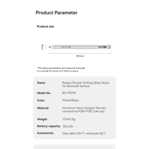 Kup Aktywny rysik stylus Baseus Smooth Writing Series Microsoft Surface MPP 2.0 czarny - BSU4374 - {ean13} - Sklep Home Screen