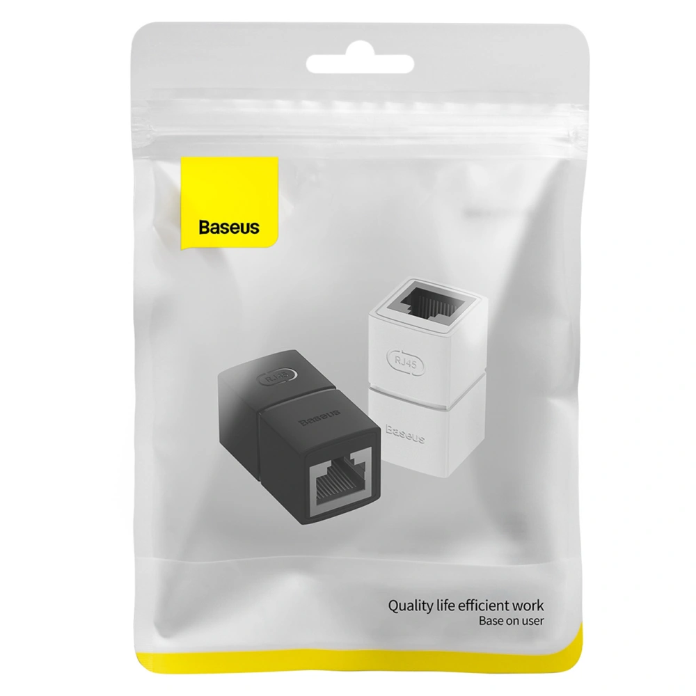 Złączka sieciowa łącznik kabli Ethernet RJ-45 Baseus AirJoy Series czarna [2 PACK]