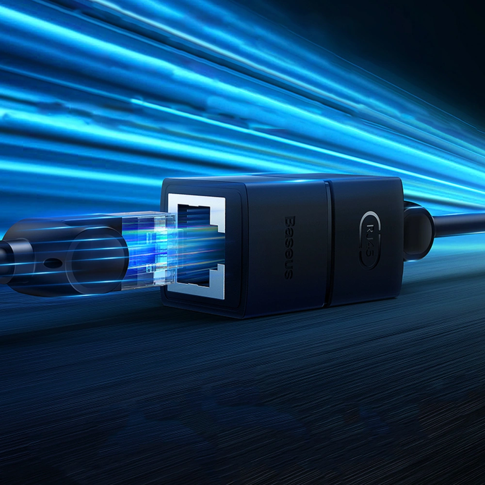 Złączka sieciowa łącznik kabli Ethernet RJ-45 Baseus AirJoy Series czarna [2 PACK]