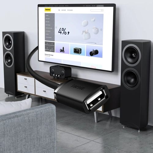 Kup Cablu Prelungitor Baseus AirJoy Series USB 2.0 0.5m negru - BSU4376 - {ean13} - Sklep Home Screen