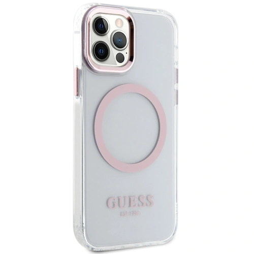Kup Etui Guess GUHMP12MHTRMP Apple iPhone 12/12 Pro różowy/pink hard case Metal Outline Magsafe - GUE2626 - {ean13} - Sklep Home Screen