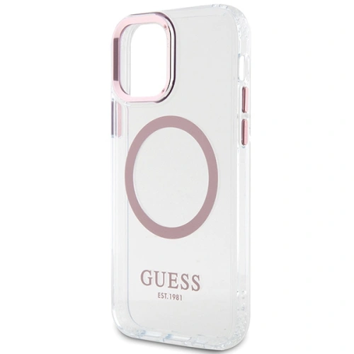 Kup Etui Guess GUHMP12MHTRMP Apple iPhone 12/12 Pro różowy/pink hard case Metal Outline Magsafe - GUE2626 - {ean13} - Sklep Home Screen