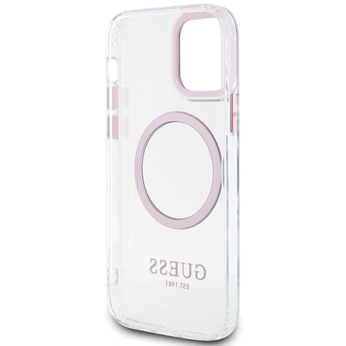 Kup Etui Guess GUHMP12MHTRMP Apple iPhone 12/12 Pro różowy/pink hard case Metal Outline Magsafe - GUE2626 - {ean13} - Sklep Home Screen
