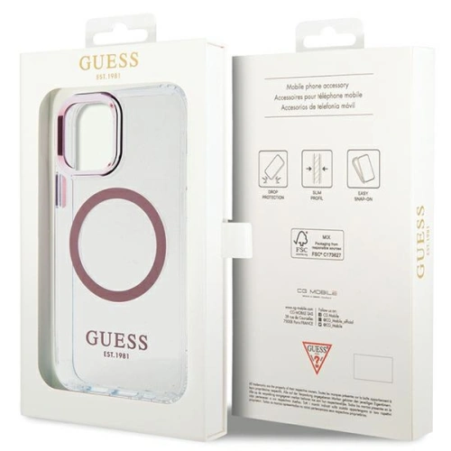 Kup Etui Guess GUHMP12MHTRMP Apple iPhone 12/12 Pro różowy/pink hard case Metal Outline Magsafe - GUE2626 - {ean13} - Sklep Home Screen