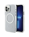 Guess GUHMP12MHTRMS Apple iPhone 12/12 Pro silver hard case Metal Outline Magsafe