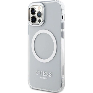 Kup Etui Guess GUHMP12MHTRMS Apple iPhone 12/12 Pro srebrny/silver hard case Metal Outline Magsafe - GUE2627 - {ean13} - Sklep Home Screen