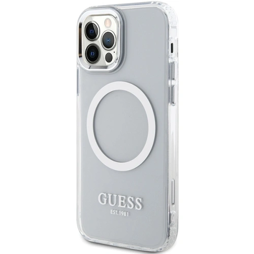 Kup Etui Guess GUHMP12MHTRMS Apple iPhone 12/12 Pro srebrny/silver hard case Metal Outline Magsafe - GUE2627 - {ean13} - Sklep Home Screen