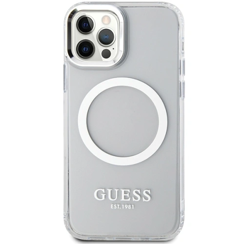 Kup Etui Guess GUHMP12MHTRMS Apple iPhone 12/12 Pro srebrny/silver hard case Metal Outline Magsafe - GUE2627 - {ean13} - Sklep Home Screen