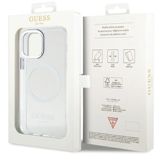 Kup Etui Guess GUHMP12MHTRMS Apple iPhone 12/12 Pro srebrny/silver hard case Metal Outline Magsafe - GUE2627 - {ean13} - Sklep Home Screen
