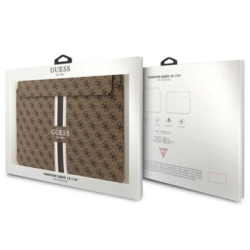 Kup Etui Guess Sleeve GUCS14P4RPSW 14 cali brązowy/brown 4G Printed Stripes - GUE2629 - {ean13} - Sklep Home Screen