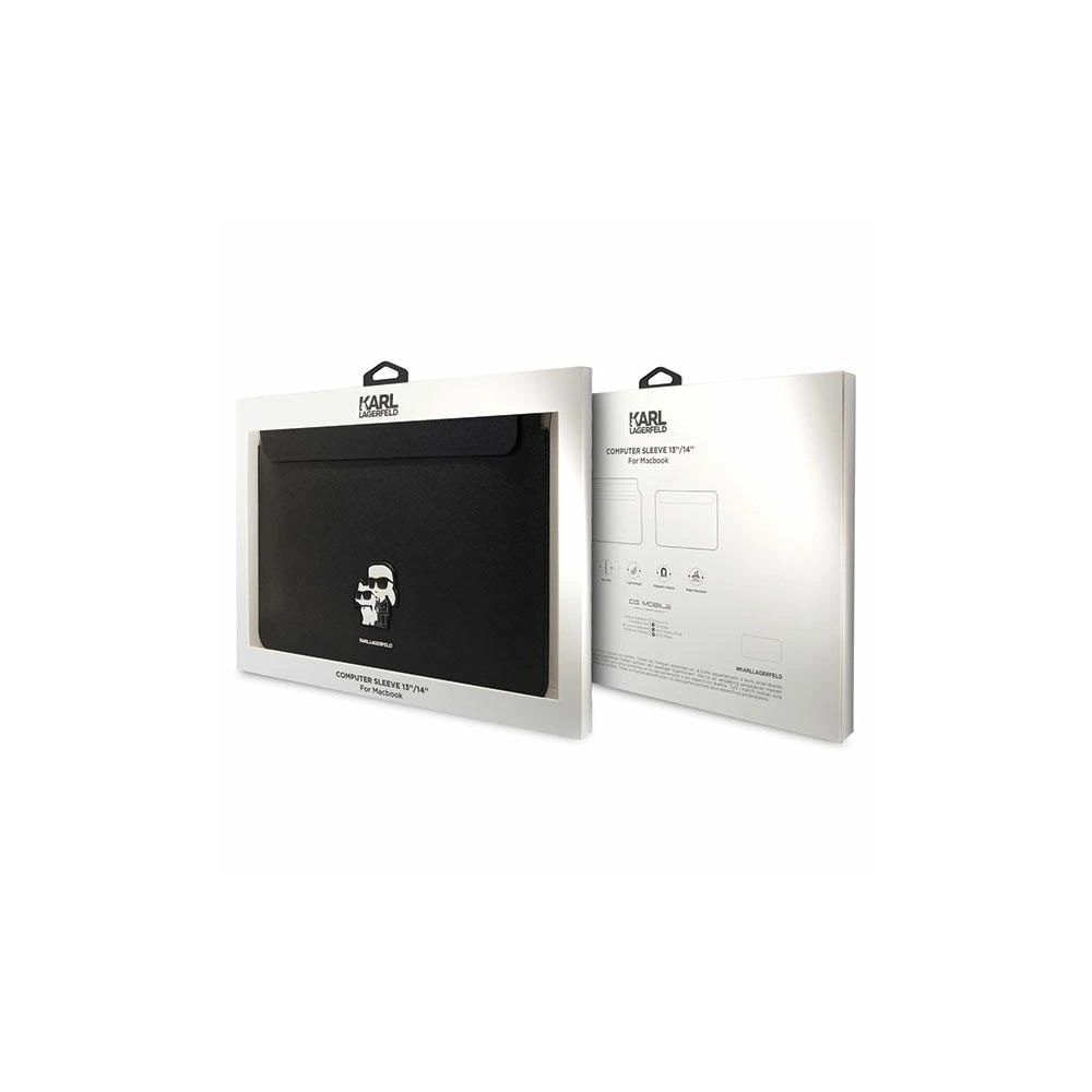 Etui Karl Lagerfeld Sleeve KLCS14SAKCPMK 14 cali czarny/black Saffiano Karl&Choupette