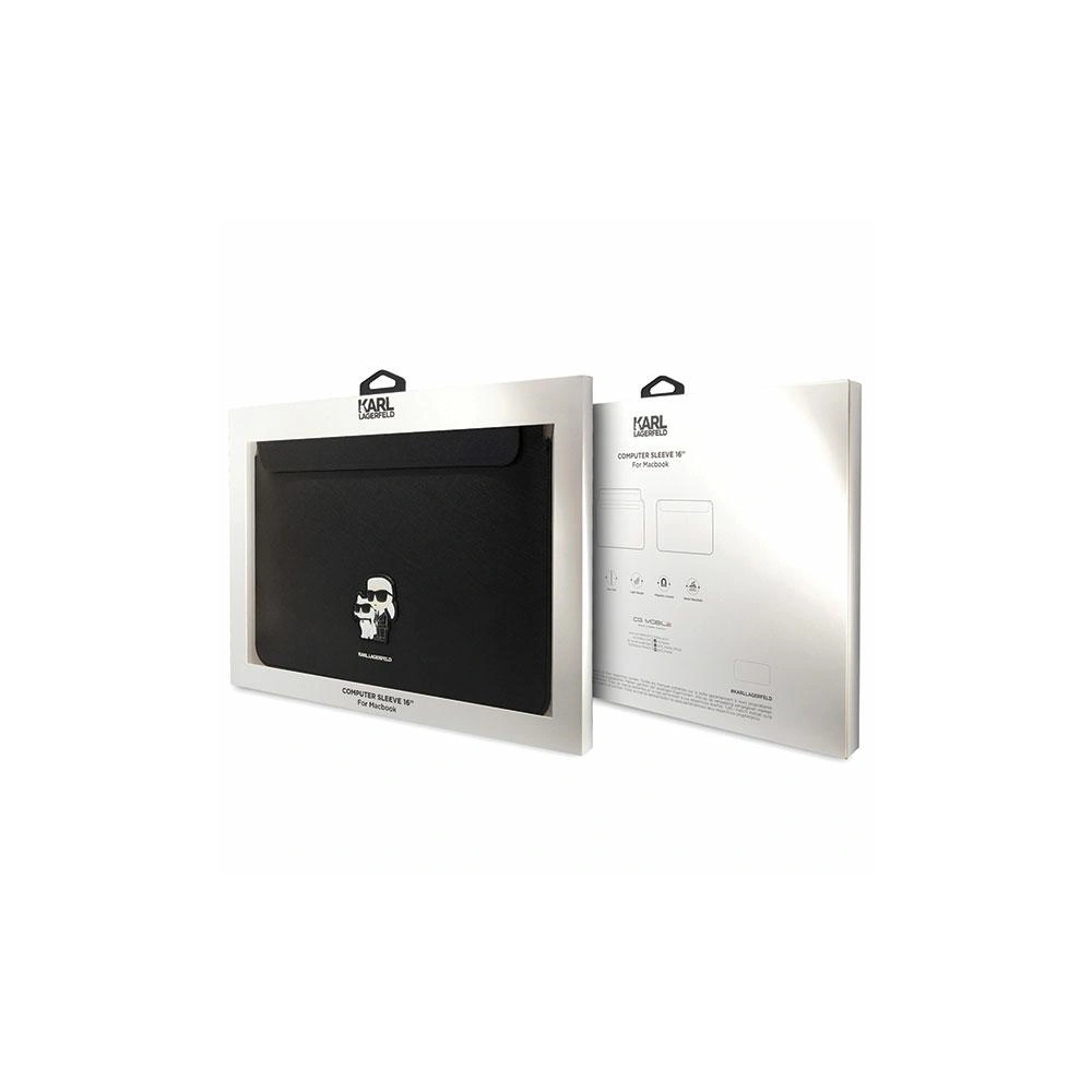 Etui Karl Lagerfeld Sleeve KLCS16SAKCPMK 16 cali czarny/black Saffiano Karl&Choupette