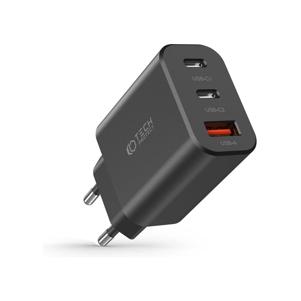 Ładowarka sieciowa Tech-Protect C30W 3-port Network Charger PD 30W QC 3.0 Black