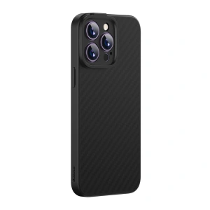 Etui + sticlă Baseus Fibra Sintetică MagSafe Apple iPhone 14 Pro Max negru
