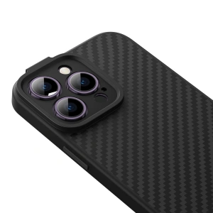 Etui + sticlă Baseus Fibra Sintetică MagSafe Apple iPhone 14 Pro Max negru