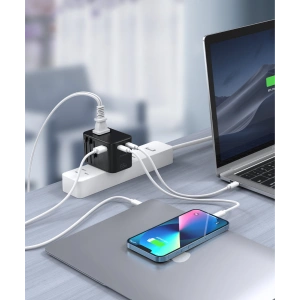 Buy Choetech PD5009-BK Wall Charger GaN 2xUSB-C/USB-A 65W Power Delivery black - CHT180 - {ean13} - Home Screen Store Europe