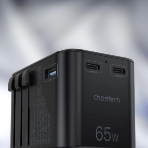 Buy Choetech PD5009-BK Wall Charger GaN 2xUSB-C/USB-A 65W Power Delivery black - CHT180 - {ean13} - Home Screen Store Europe