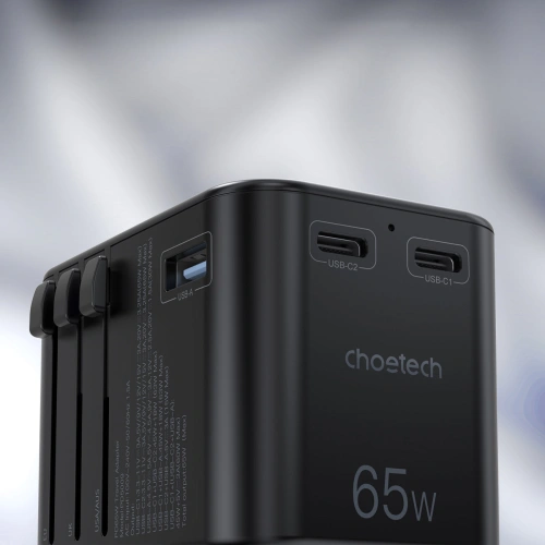 Kup Choetech Ladegerät PD5009-BK GaN 2xUSB-C/USB-A 65W Power Delivery schwarz - CHT180 - {ean13} - Sklep Home Screen