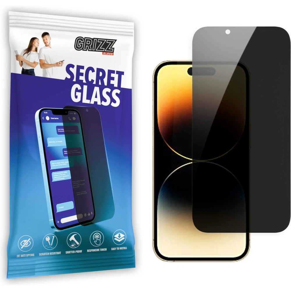 Matowe szkło prywatyzujące GrizzGlass SecretGlass do Apple iPhone 14 Pro
