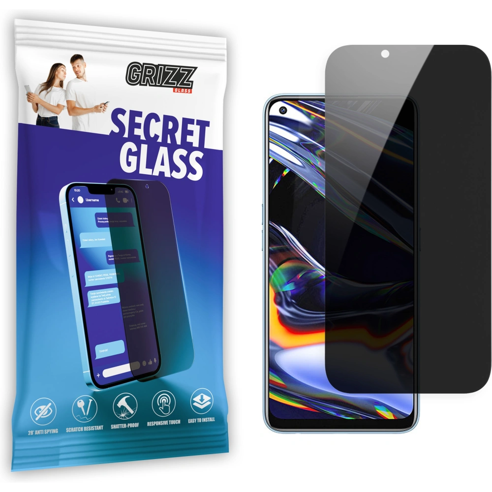 Matowe szkło prywatyzujące GrizzGlass SecretGlass do Realme 9 Pro Plus