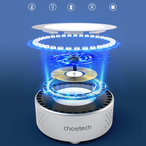 Kup Încărcător wireless Choetech T593-F Qi 15W MagSafe cu ventilator argintiu + cablu USB-C/USB-C - CHT186 - {ean13} - Sklep Home Screen