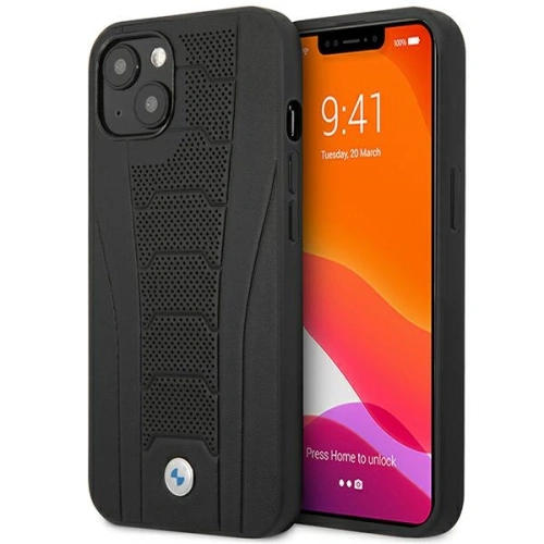 Kup Etui BMW BMHCP13MRPSLK Apple iPhone 13 fekete/hardcase bőr debossed vonalak - BMW481 - {ean13} - Sklep Home Screen