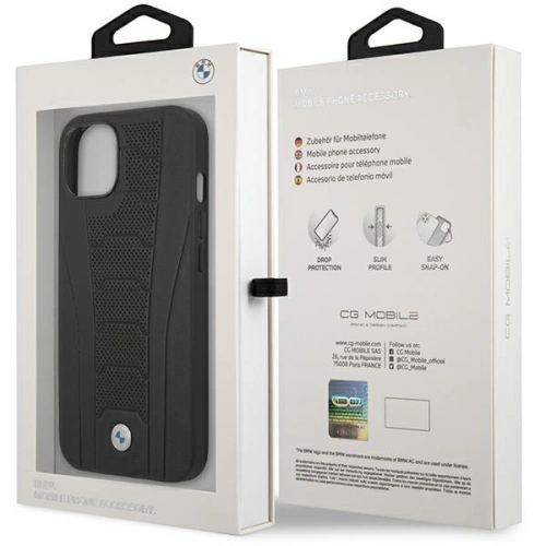 Kup Etui BMW BMHCP13MRPSLK Apple iPhone 13 fekete/hardcase bőr debossed vonalak - BMW481 - {ean13} - Sklep Home Screen