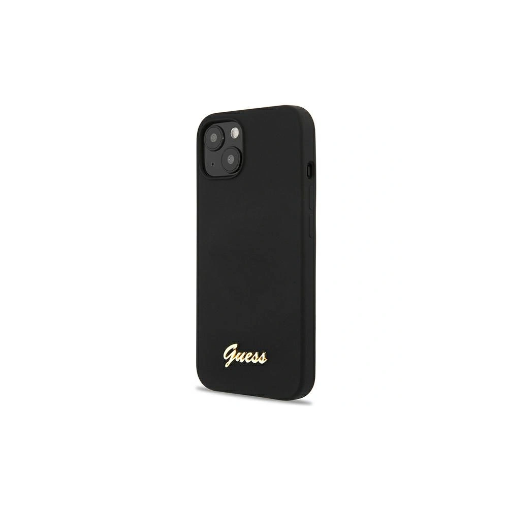 Etui Guess GUHCP13MLSLMGBK Apple iPhone 13 black/czarny hardcase Silicone Script Gold Logo