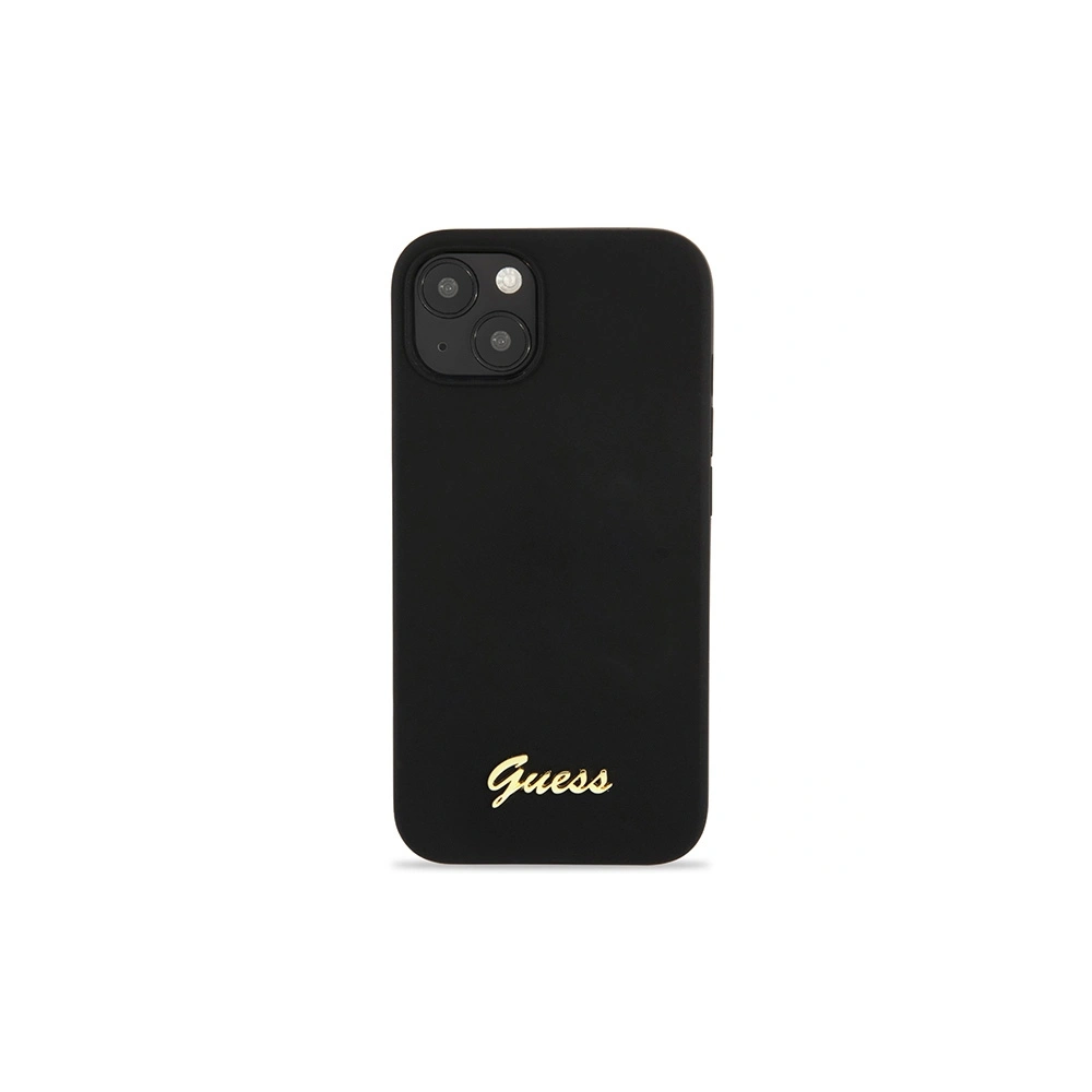 Etui Guess GUHCP13MLSLMGBK Apple iPhone 13 black/czarny hardcase Silicone Script Gold Logo