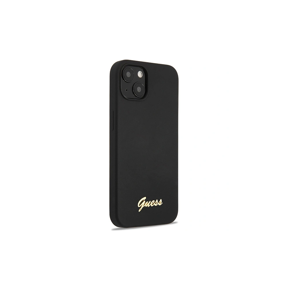 Etui Guess GUHCP13MLSLMGBK Apple iPhone 13 black/czarny hardcase Silicone Script Gold Logo