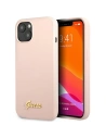 Etui Guess GUHCP13MLSLMGLP Apple iPhone 13 roz pale/roz deschis hardcase Silicon Script Logo Auriu
