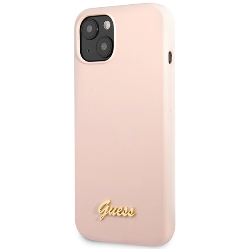 Kup Etui Guess GUHCP13MLSLMGLP Apple iPhone 13 roz pale/roz deschis hardcase Silicon Script Logo Auriu - GUE2634 - {ean13} - Sklep Home Screen