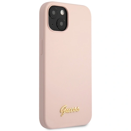 Kup Etui Guess GUHCP13MLSLMGLP Apple iPhone 13 roz pale/roz deschis hardcase Silicon Script Logo Auriu - GUE2634 - {ean13} - Sklep Home Screen