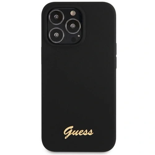 Kup Etui Guess GUHCP13XLSLMGBK Apple iPhone 13 Pro Max black/czarny hardcase Silicone Script Gold Logo - GUE2635 - {ean13} - Sklep Home Screen