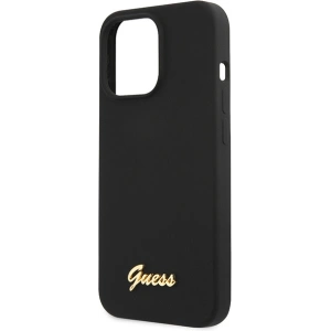 Buy Guess GUHCP13XLSLMGBK Apple iPhone 13 Pro Max black hardcase Silicone Script Gold Logo - GUE2635 - {ean13} - Home Screen Store Europe