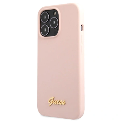 Kup Etui Guess GUHCP13XLSLMGLP Apple iPhone 13 Pro Max jasnorozie/light pink hardcase Silicone Script Gold Logo - GUE2636 - {ean13} - Sklep Home Screen