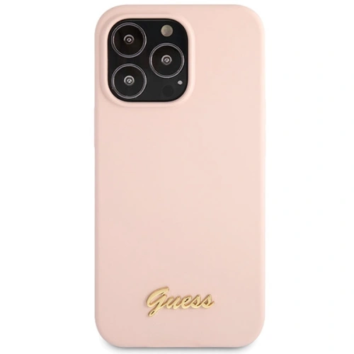 Kup Etui Guess GUHCP13XLSLMGLP Apple iPhone 13 Pro Max jasnorozie/light pink hardcase Silicone Script Gold Logo - GUE2636 - {ean13} - Sklep Home Screen