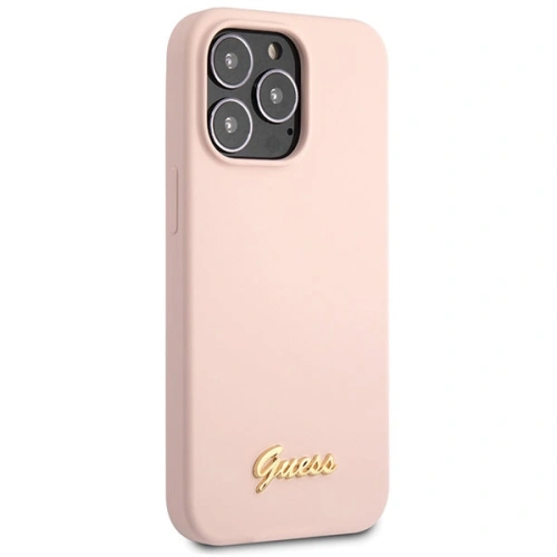 Kup Etui Guess GUHCP13XLSLMGLP Apple iPhone 13 Pro Max jasnorozie/light pink hardcase Silicone Script Gold Logo - GUE2636 - {ean13} - Sklep Home Screen