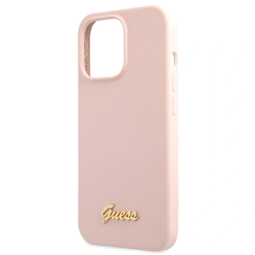 Kup Etui Guess GUHCP13XLSLMGLP Apple iPhone 13 Pro Max jasnorozie/light pink hardcase Silicone Script Gold Logo - GUE2636 - {ean13} - Sklep Home Screen
