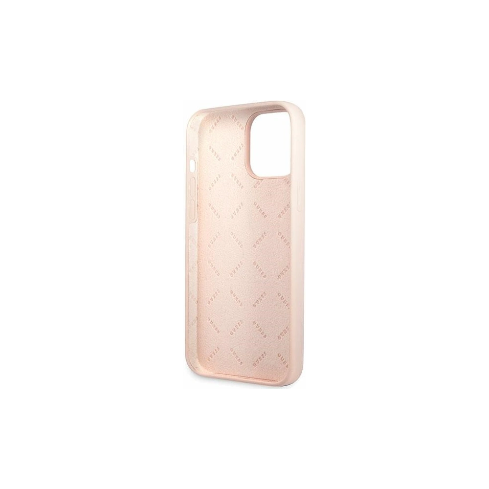 Etui Guess GUHCP13XLSLMGLP Apple iPhone 13 Pro Max jasnoróżowy/light pink hardcase Silicone Script Gold Logo
