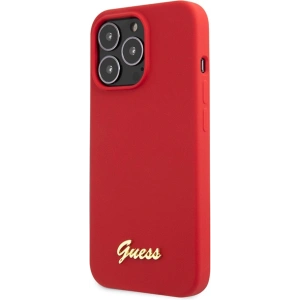 Buy Guess GUHCP13XLSLMGRE Apple iPhone 13 Pro Max burgundy hard case Silicone Vintage Gold Logo - GUE2637 - {ean13} - Home Screen Store Europe