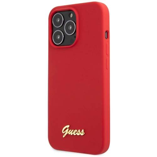 Kup Guess Apple Case GUHCP13XLSLMGRE iPhone 13 Pro Max rot/burgunderfarbenes Hartschalenetui Silikon Vintage Gold Logo - GUE2637 - {ean13} - Sklep Home Screen
