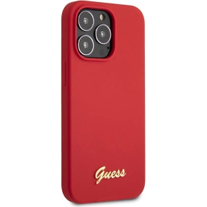 Buy Guess GUHCP13XLSLMGRE Apple iPhone 13 Pro Max burgundy hard case Silicone Vintage Gold Logo - GUE2637 - {ean13} - Home Screen Store Europe