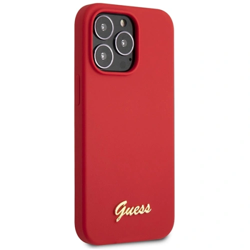 Kup Guess Apple Case GUHCP13XLSLMGRE iPhone 13 Pro Max rot/burgunderfarbenes Hartschalenetui Silikon Vintage Gold Logo - GUE2637 - {ean13} - Sklep Home Screen
