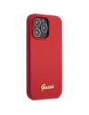 Kup Guess Apple Case GUHCP13XLSLMGRE iPhone 13 Pro Max rot/burgunderfarbenes Hartschalenetui Silikon Vintage Gold Logo - GUE2637 - {ean13} - Sklep Home Screen