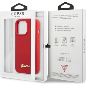 Buy Guess GUHCP13XLSLMGRE Apple iPhone 13 Pro Max burgundy hard case Silicone Vintage Gold Logo - GUE2637 - {ean13} - Home Screen Store Europe