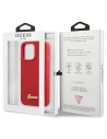 Kup Guess Apple Case GUHCP13XLSLMGRE iPhone 13 Pro Max rot/burgunderfarbenes Hartschalenetui Silikon Vintage Gold Logo - GUE2637 - {ean13} - Sklep Home Screen