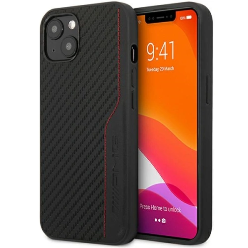 Kup Mercedes Apple Tasche AMG AMHCP13MDEBK iPhone 13 schwarz/schwarz Hardcase Leder&Carbon Red Stitching - MRS77 - {ean13} - Sklep Home Screen