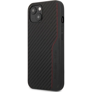 Etui Mercedes AMG AMHCP13MDEBK Apple iPhone 13 fekete/hardcase Bőr&Karbon Vörös Cérnázás