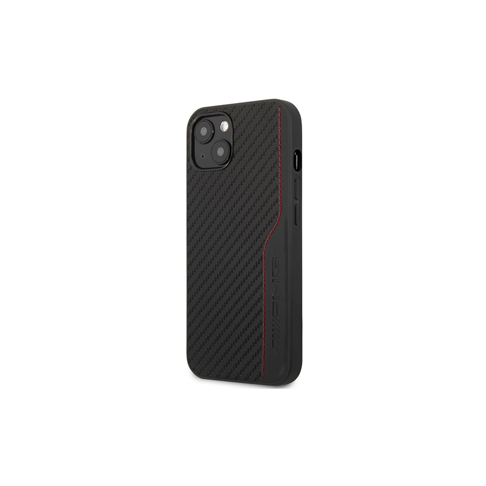 Etui Mercedes AMG AMHCP13MDEBK Apple iPhone 13 czarny/black hardcase Leather&Carbon Red Stitching